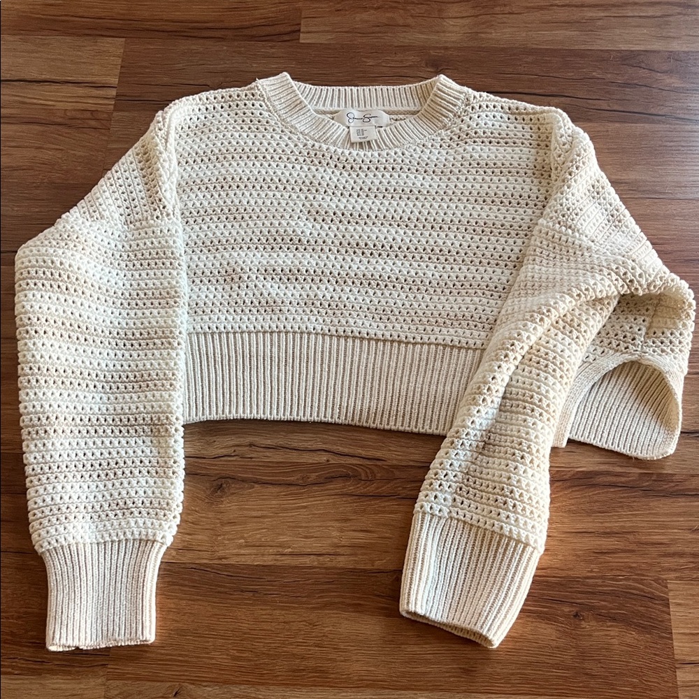 Cream striped knit sweater